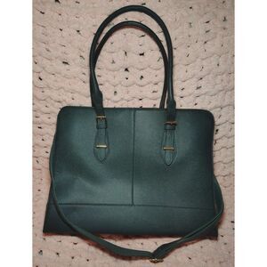 Laptop Bag 16 Inch Faux Leather Tote Briefcase Business Shoulder Bag New Green